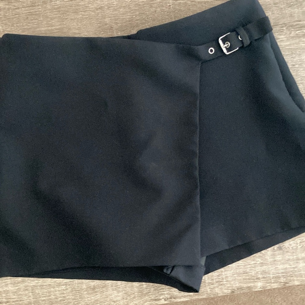 Zara Black Skort with Belt Detail Medium
